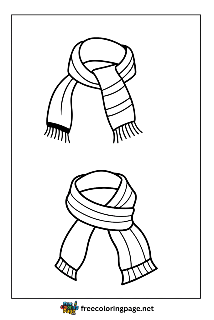 coloring page of winter scarf