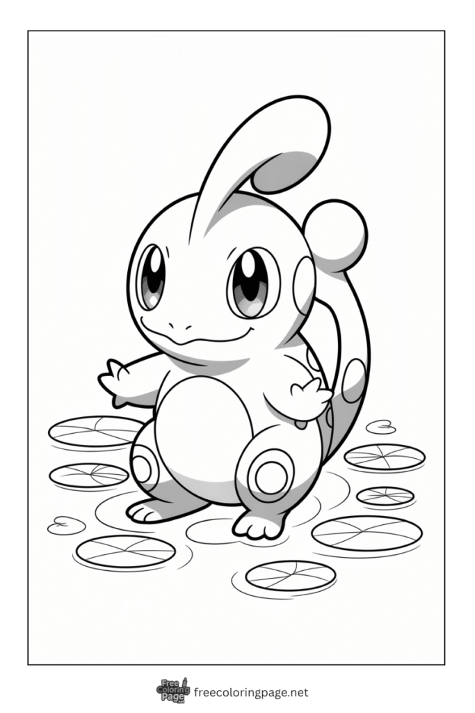 pokemon coloring page of politoed with open arms