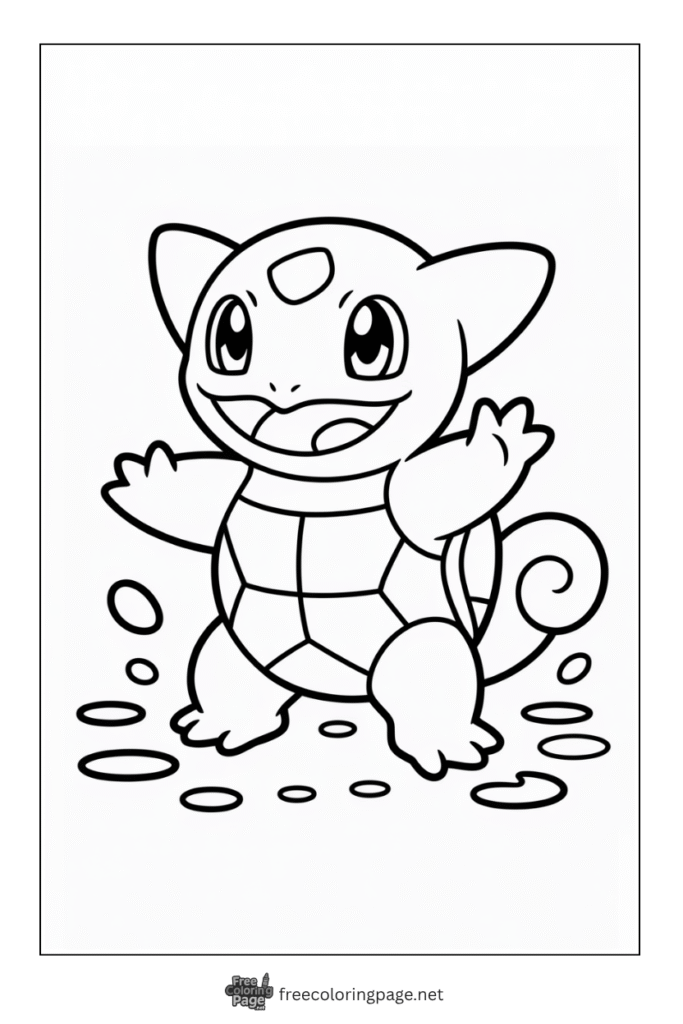 pokemon coloring page of baby squirtle