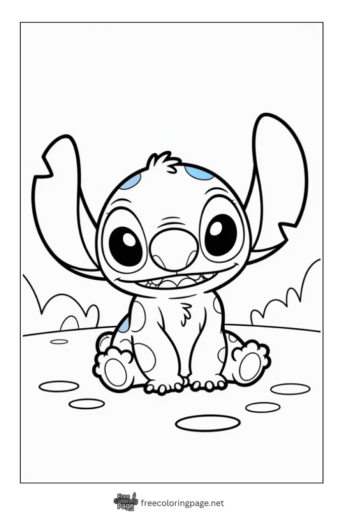 coloring page of baby stitch