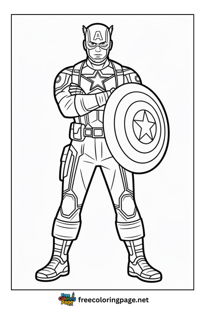 coloring page of captain america as batman
