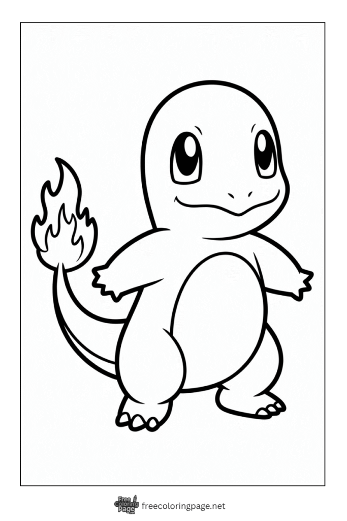 pokemon coloring page of charmander