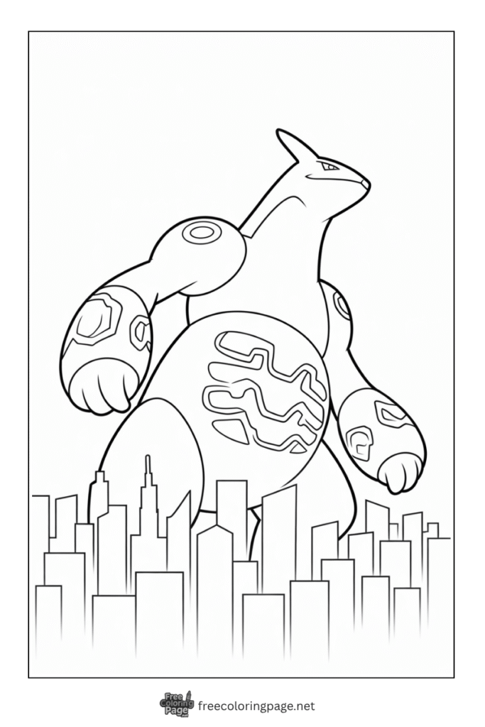 coloring page of legendary gigantamex a huge one