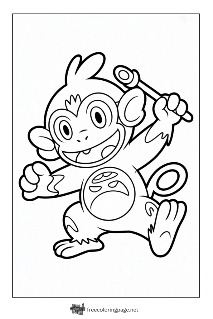 pokemon coloring page of monferno