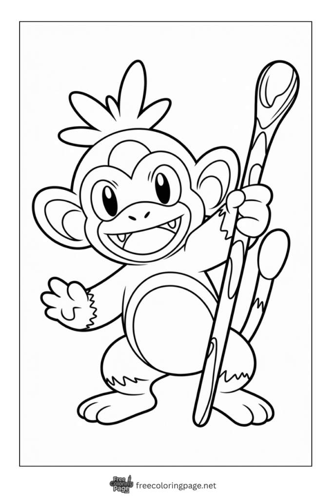coloring page of pokemon monferno