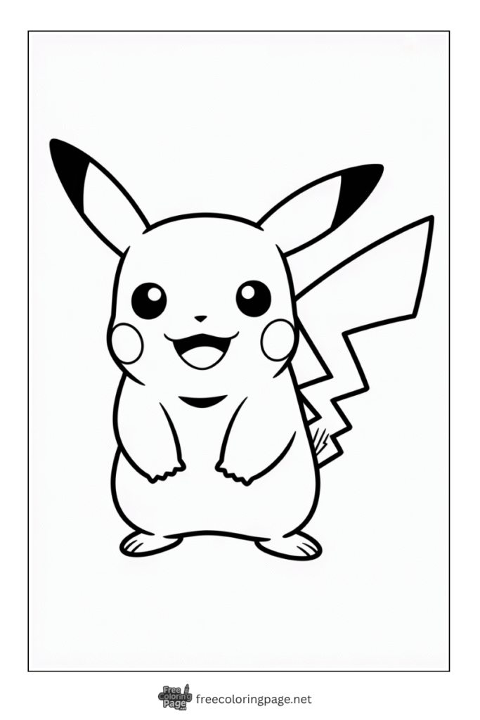 pokemon coloring page of pikachu classic