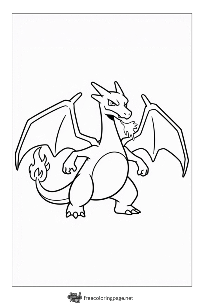 coloring page of charizard pokemon