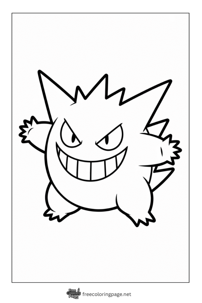 pokemon coloring page of gengar