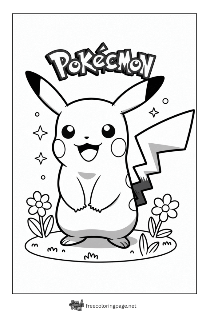 coloring page of pikachu pokemon