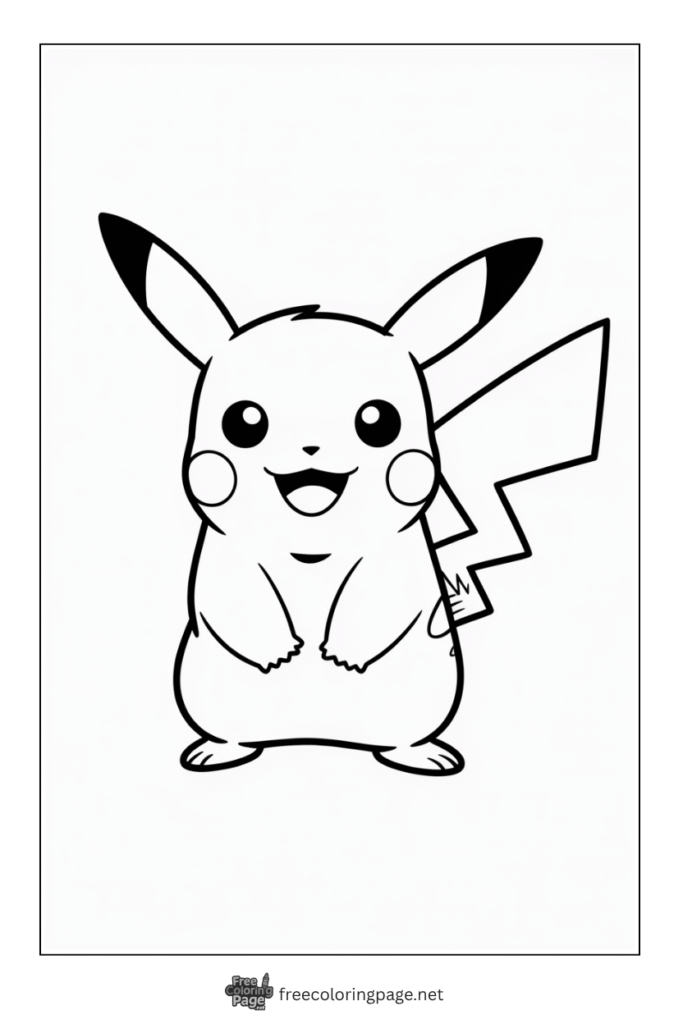 coloring page of pokemon pikachu
