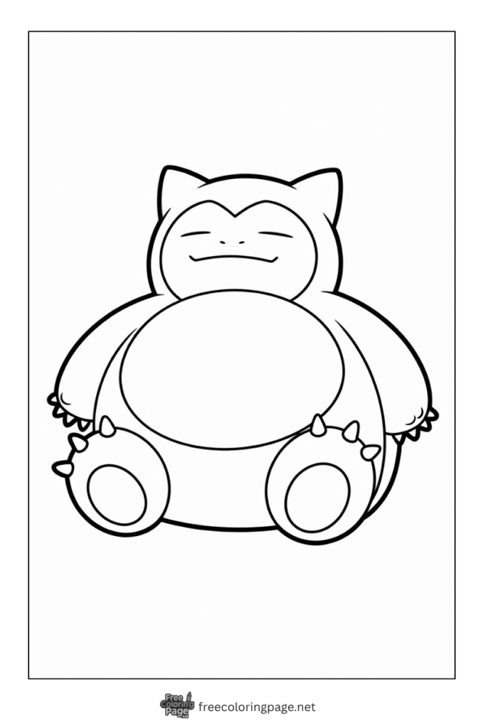 pokemon coloring page of snorlax