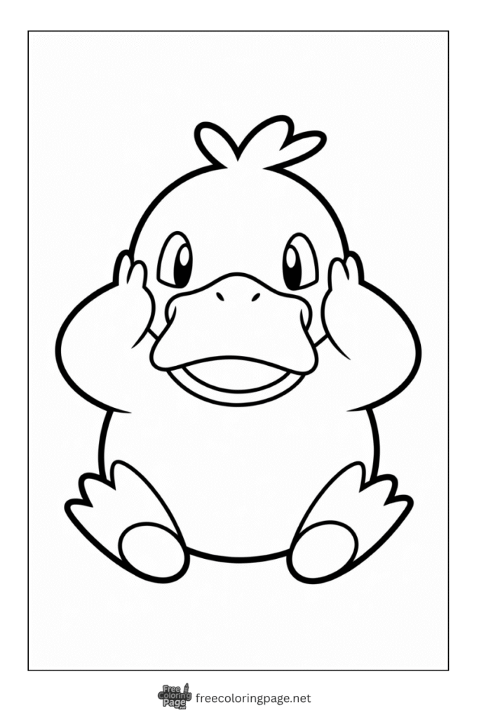 pokemon coloring page of psyduck