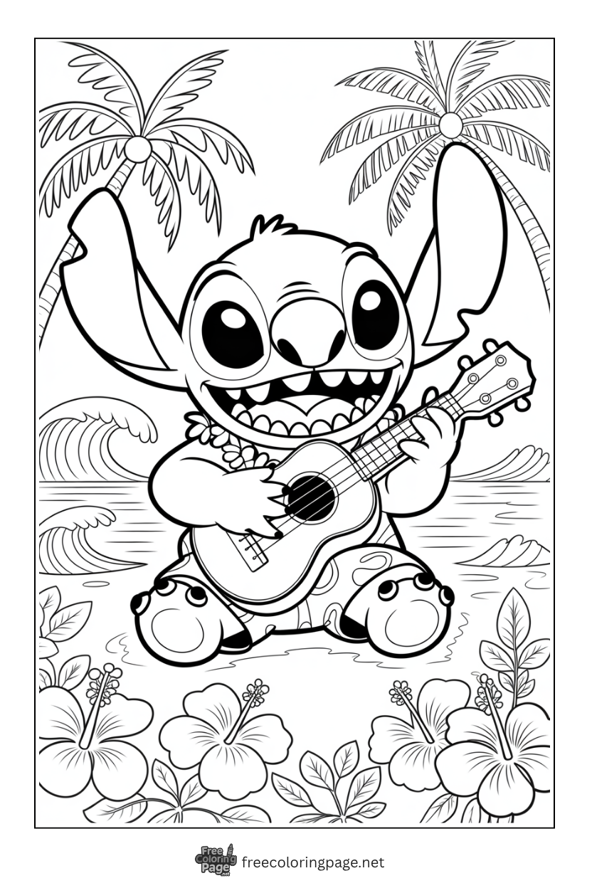 Stitch Coloring Pages – Free Printable Cute Stitch Sheets