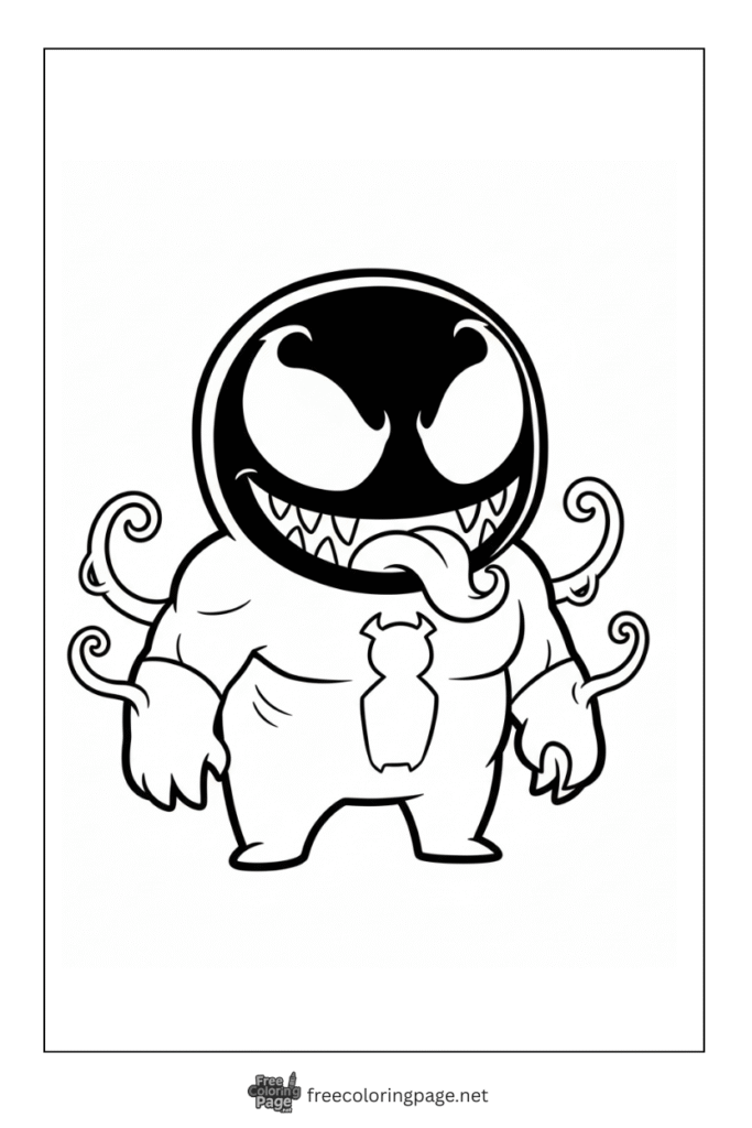 coloring page of cute venom