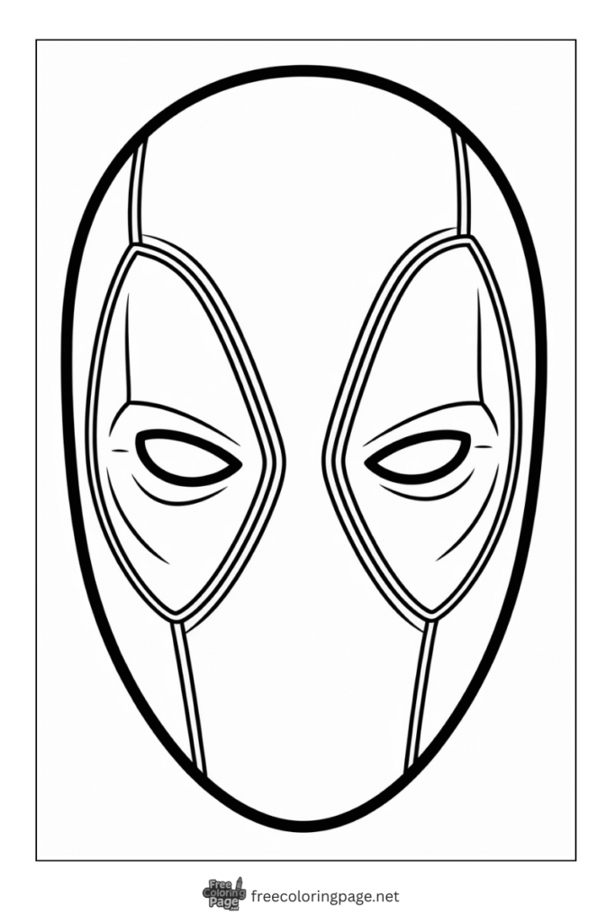 deadpool coloring page face mask