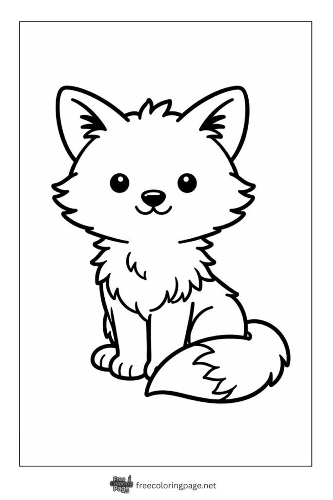 coloring page of easy fox  for preschool