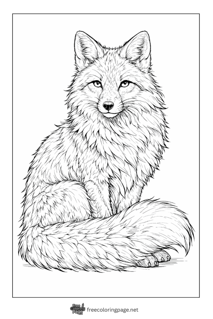 coloring page of fox for adults coloring