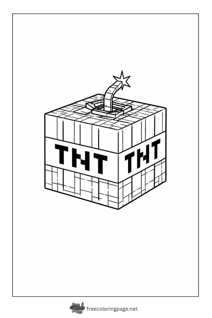 coloring page of minecraft TNT block