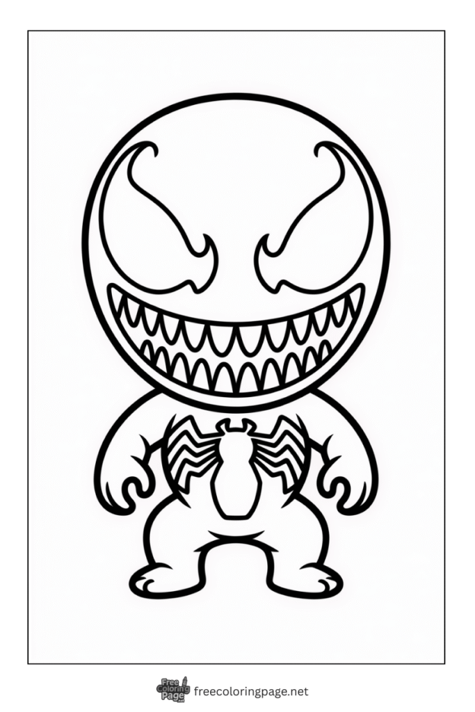 coloring page of chibi venom