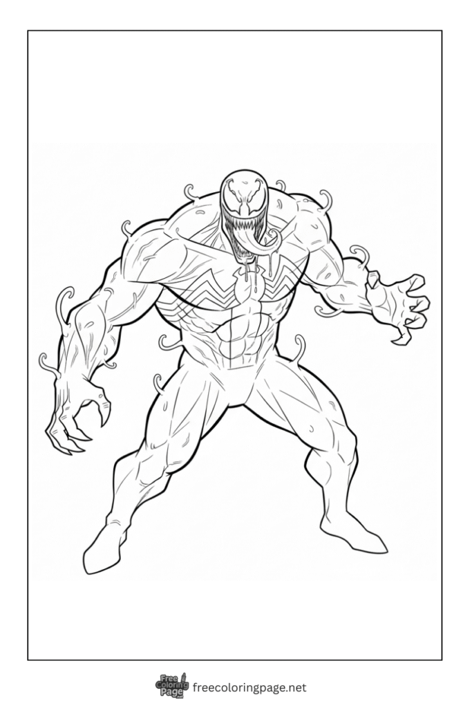 coloring page of venom full length