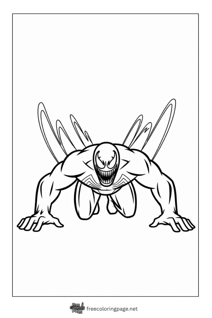 coloring page of venom crawling