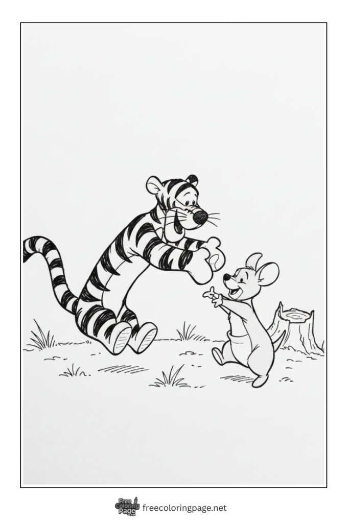 coloring page of tiger from winnie the pooh and roo