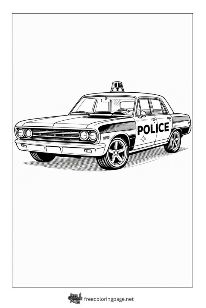 coloring page of 1960 police car