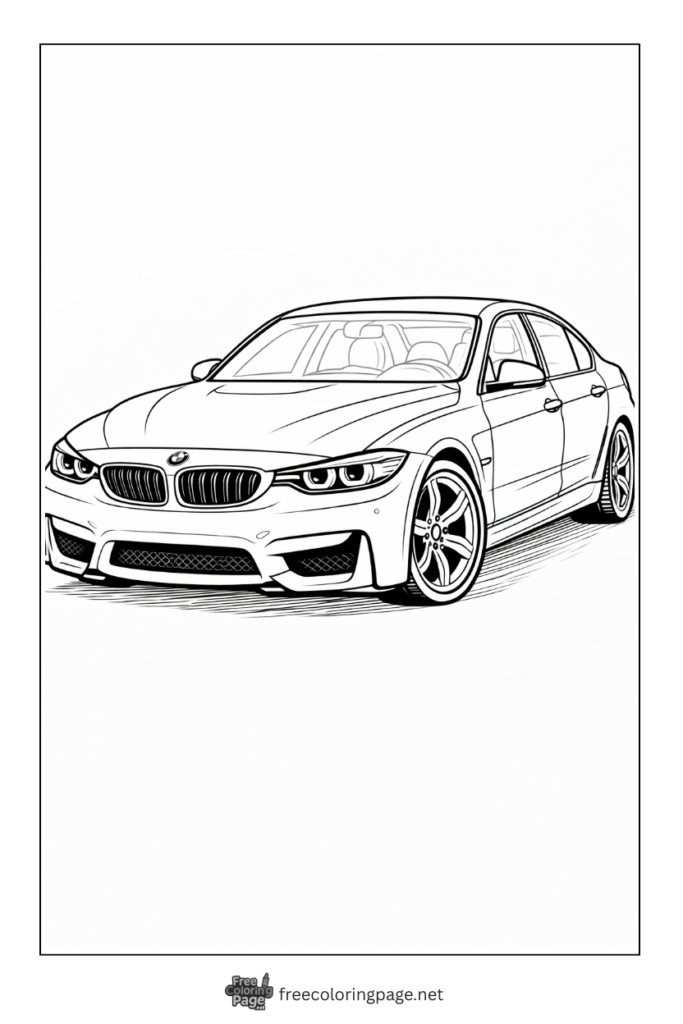 coloring page of BMW car
