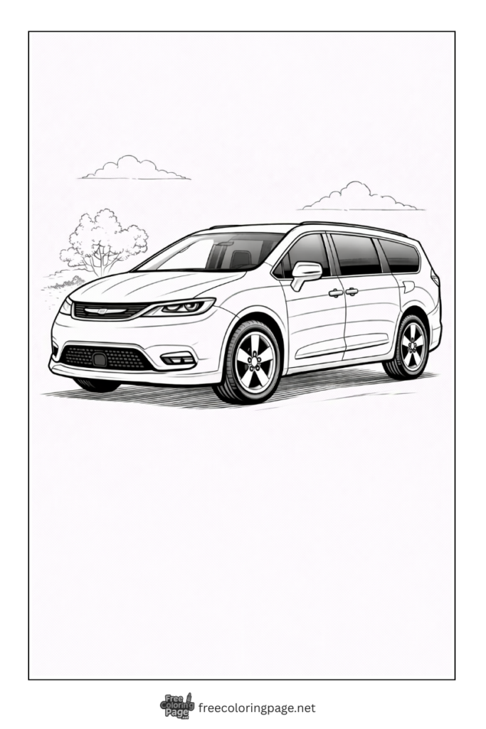 coloring page of chrysler pacifica minivan
