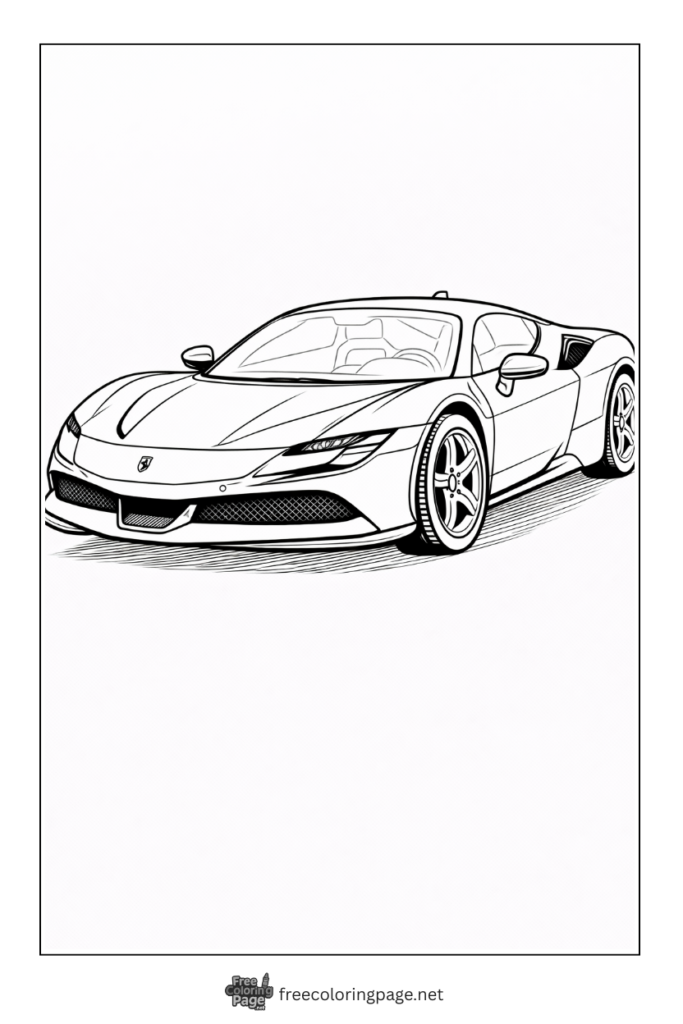 coloring page of ferrari SF90 stradale