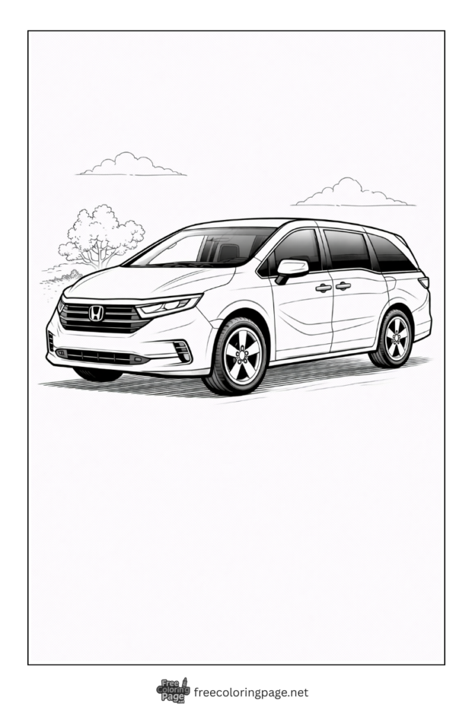 coloring page of honda odyssey minivan