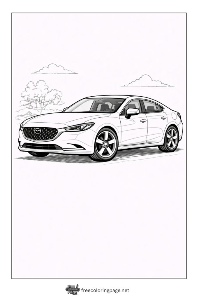 coloring page of mazda 6 sedan