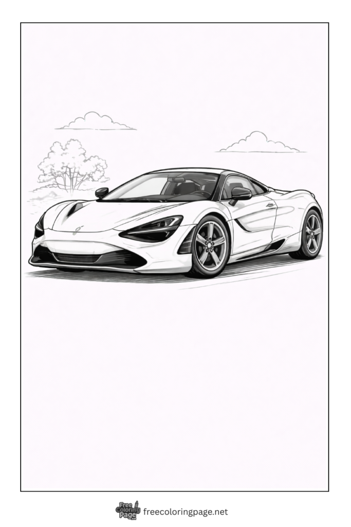 coloring page of mclaren 720s supercar
