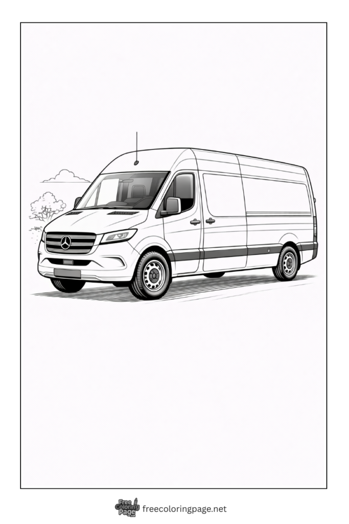 coloring page of mercedes sprinter cargo van