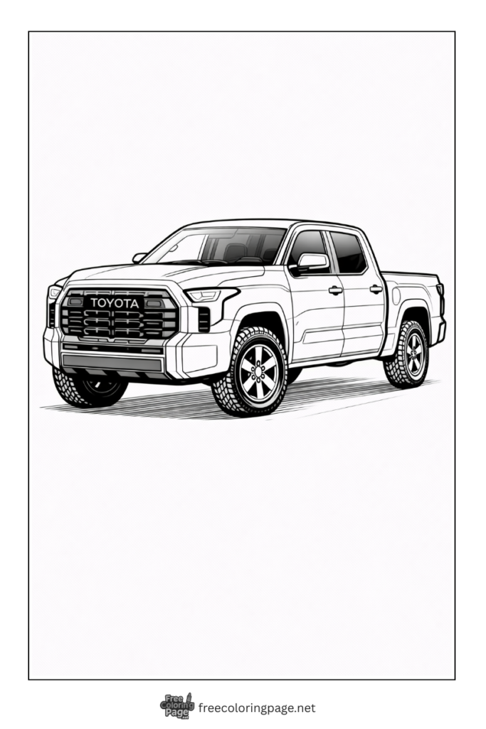 coloring page of toyota tundra pickup truck