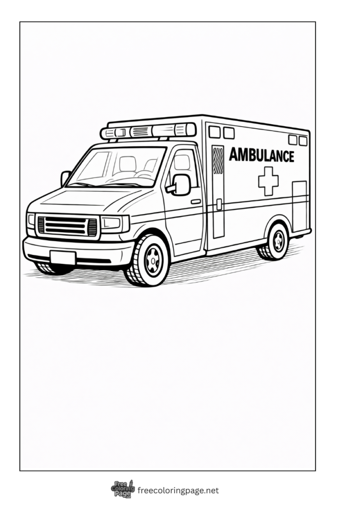 coloring page of ambulance
