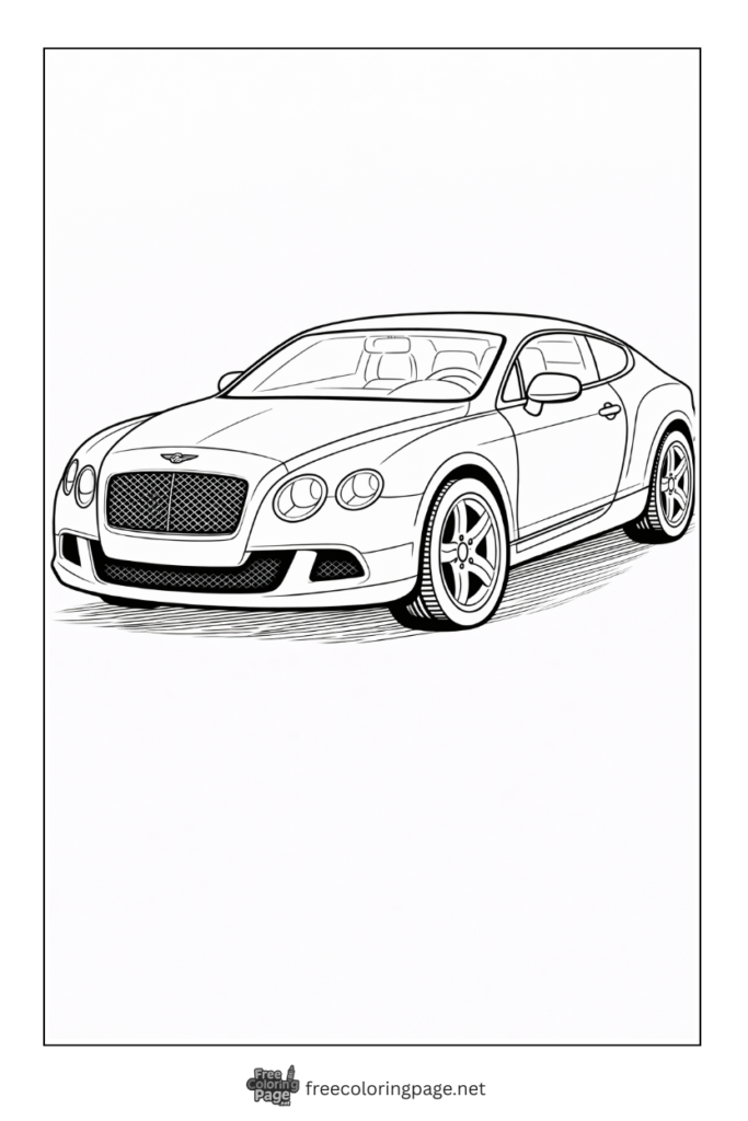 coloring page of bentley coupe