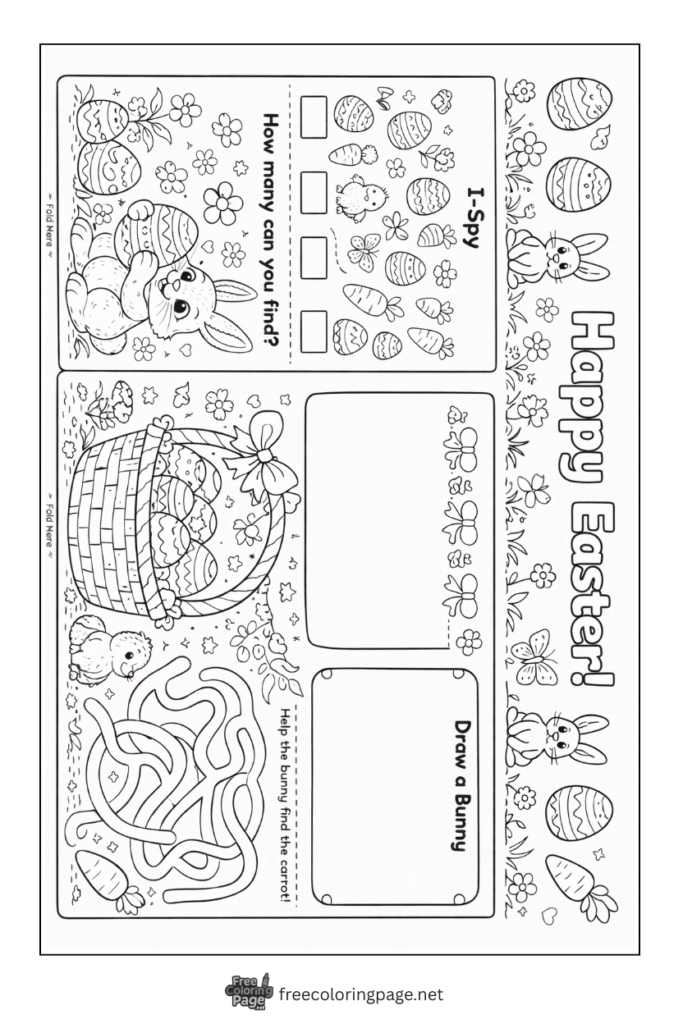 coloring page of easter coloring activity