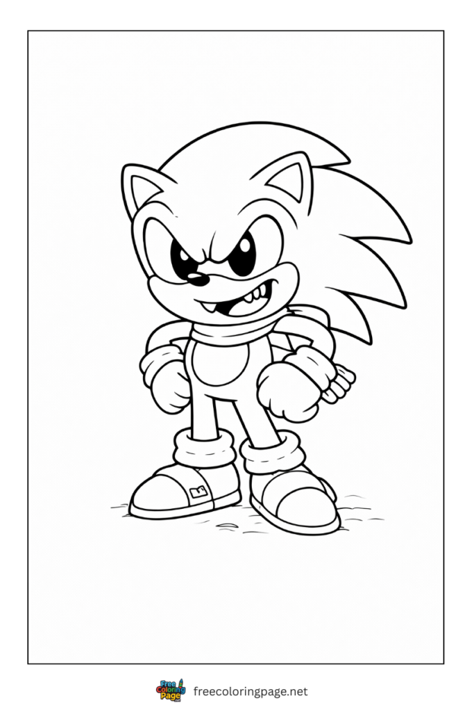 coloring page of evil sonic 