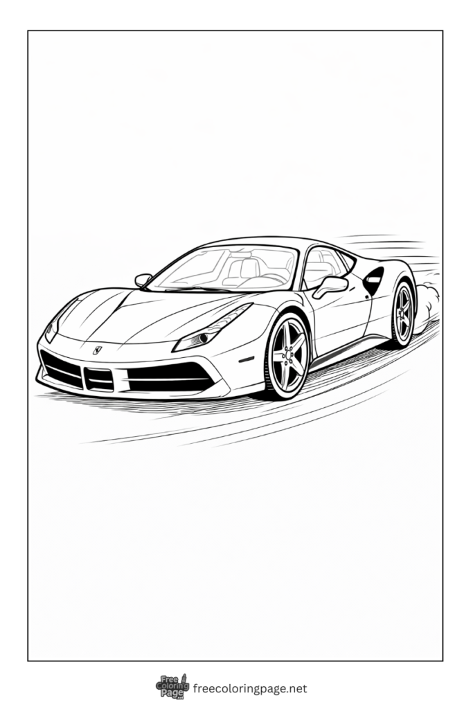 coloring page of ferrari 