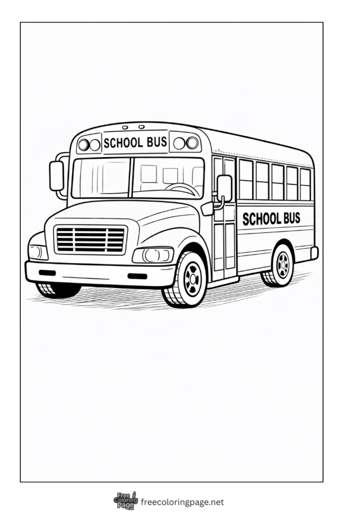 coloring page of school bus