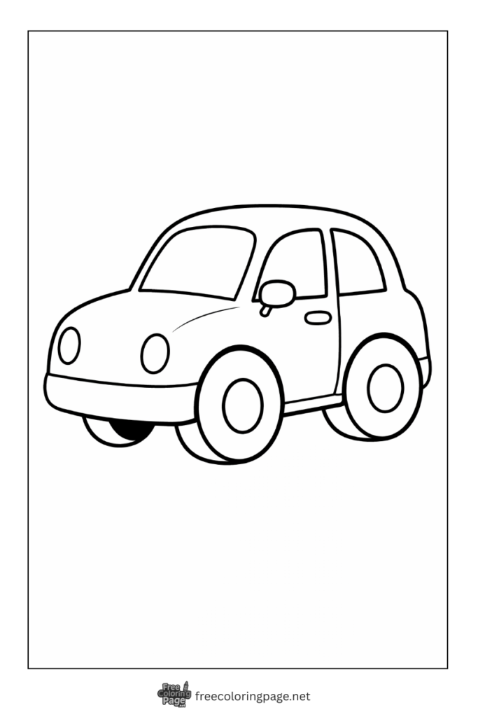 coloring page of simple car for preschool