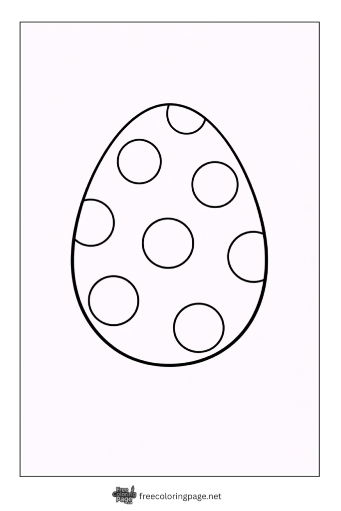 coloring page of easter egg with circular pattern