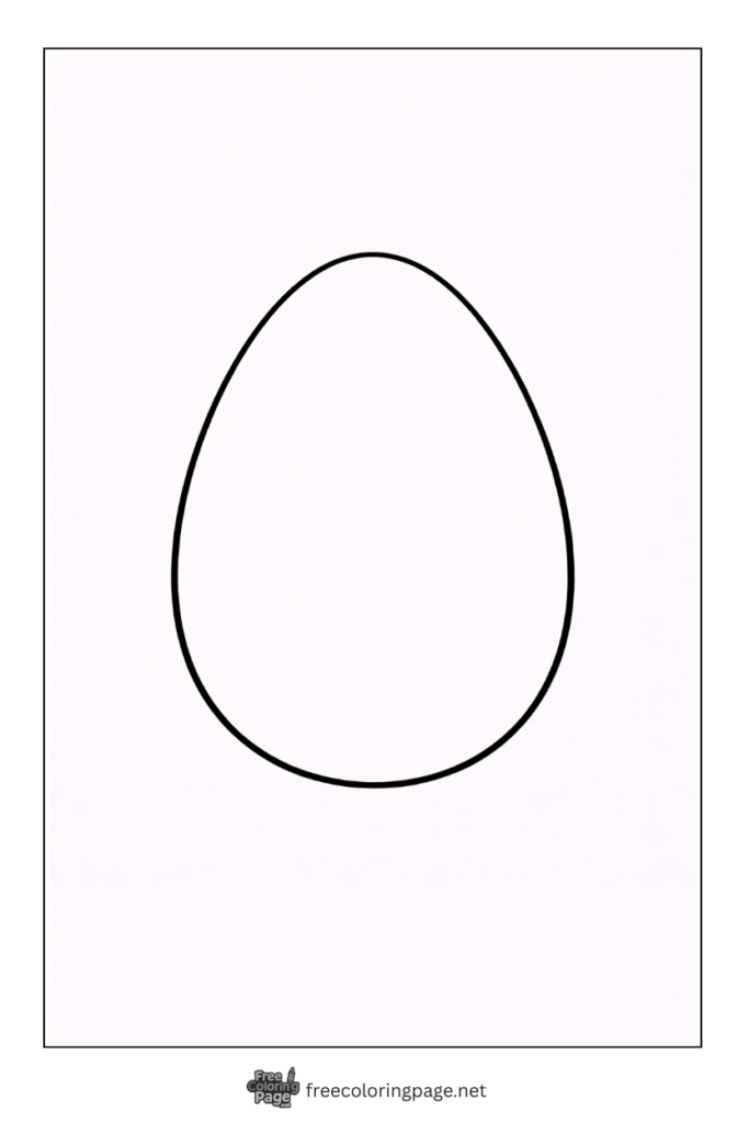 coloring page of easter egg outline for toddlers