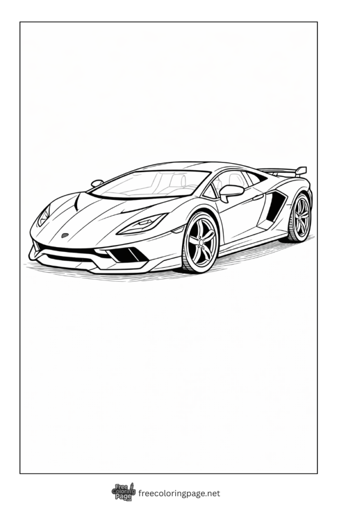 coloring page of sports car