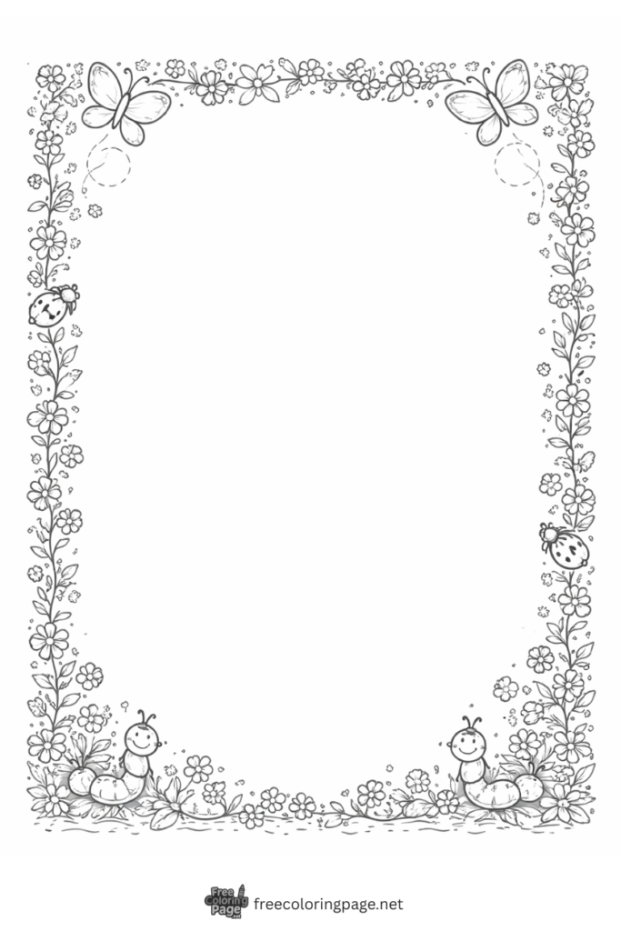 coloring page of spring blank page