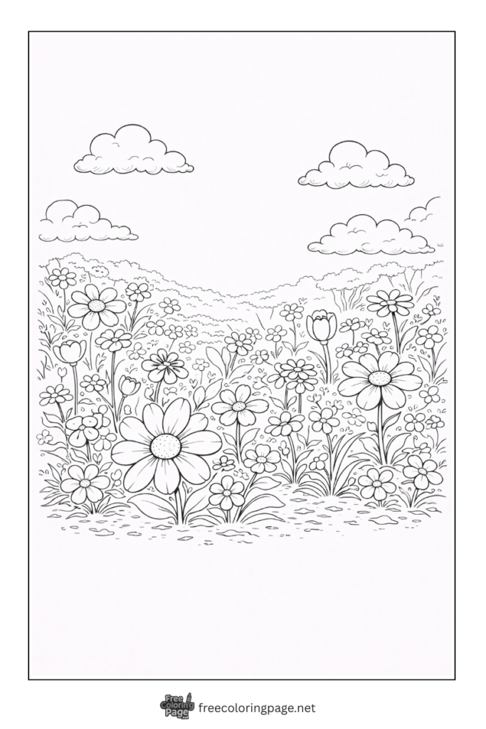 coloring page of spring time