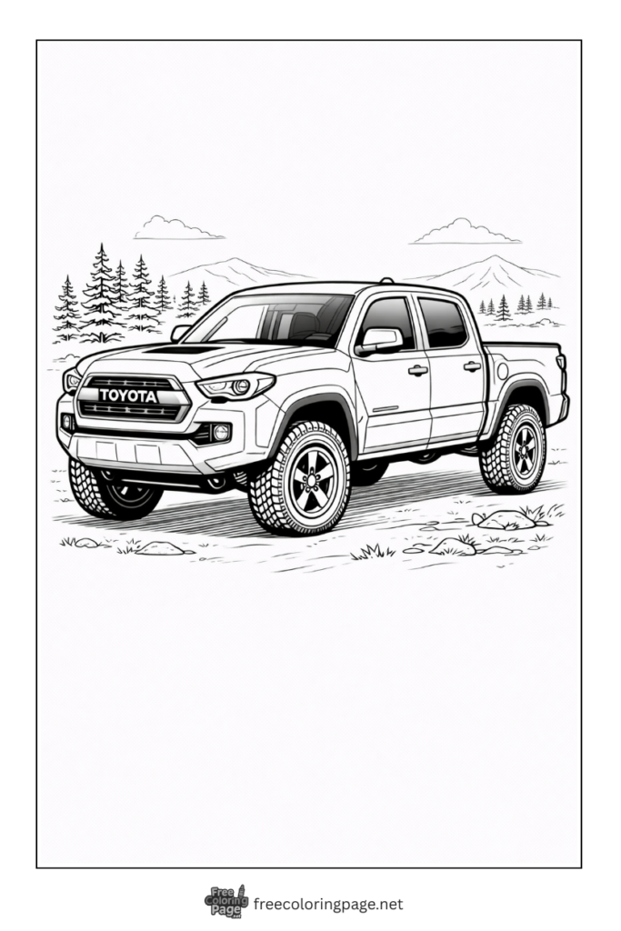 coloring page of toyota tacoma pickup truck