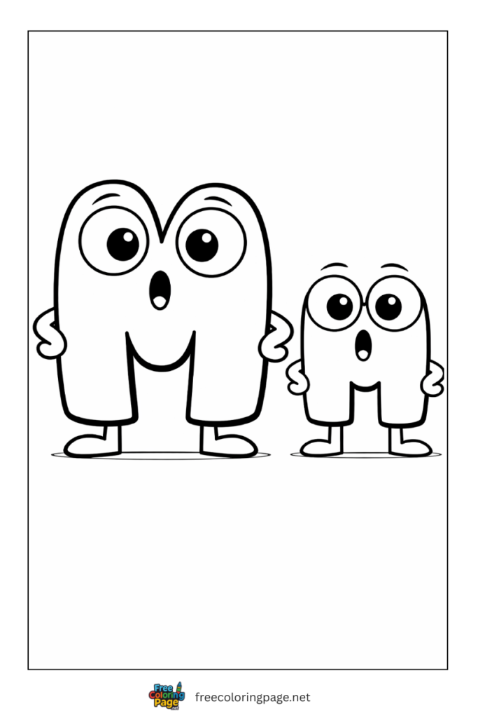 coloring page alphabet lore m