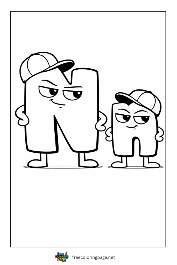 coloring page alphabet lore n